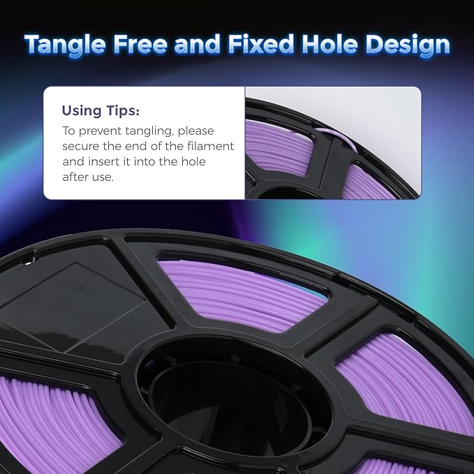 FLASHFORGE Rapid PLA Filament 1.75mm Luminous Purple, 500mm/s High Speed - Image 5