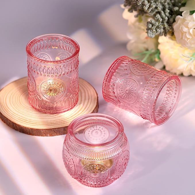 DARJEN 12Pcs Pink Votive Candle Holders - Image 2