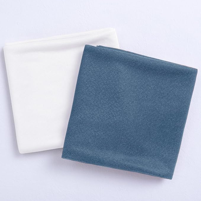 Socomi Wedding Arch Draping Fabric 29" x 20Ft 2 Panels Dusty Blue and White - Image 2