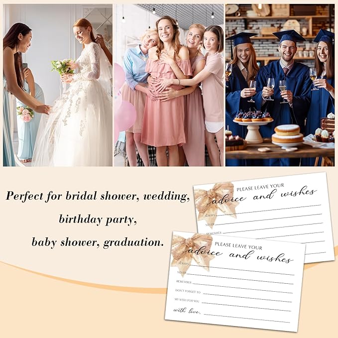 25 Advice and Wishes Cards, Bow Fill-In Advice Cards - Image 5