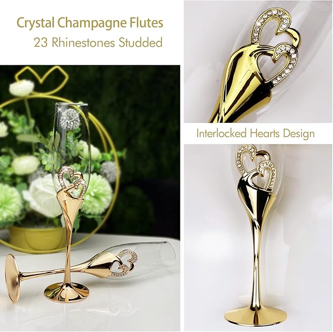 Wedding Cake Knife and Server Set, Toasting Glasses - Image 3