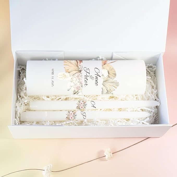 Unity Candles for Wedding, Modern Unity Set, Custom and Personalized Pillar and - Image 8