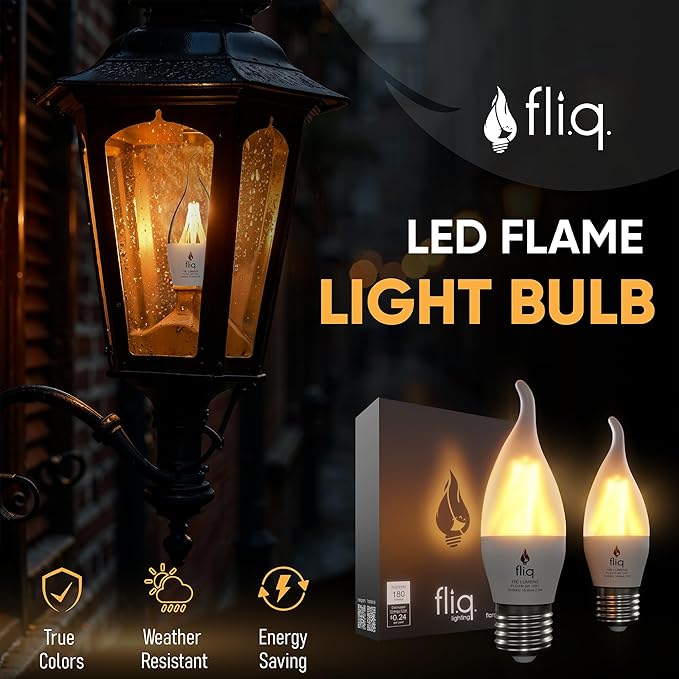 Fliq | LED Flame Light Bulb | 2 Pack | 2W | 4 Modes | Flickering Flame Bulb | - Image 2