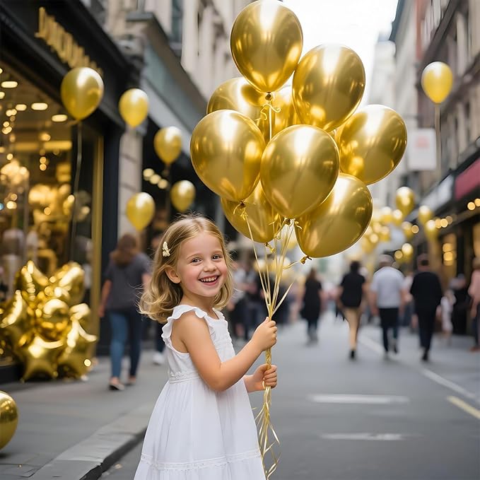 KAWKALSH Metallic Gold Balloon 12 Inch - Image 4