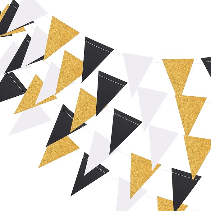 MerryNine Triangle Flag Bunting Banner, 3 Pack 30 Feet Vintage Style Pennant by MerryNine