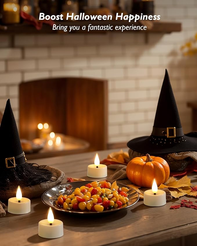 Amagic Flameless Timer Remote Tealights Candles, 3D Black Wick Flickering Tea - Image 4