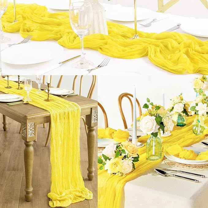12 Pack Yellow Cheesecloth Table Runner 20 x 120 Inch Long Rustic Gauze Cheese - Image 6