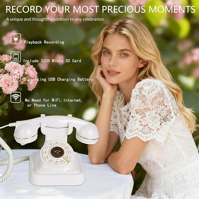 Audio Guest Book Wedding Phone, Retro Audio Phone Guestbook - Image 4