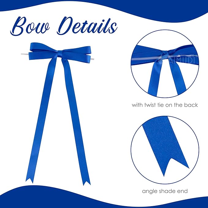 AIMUDI Royal Blue Bows 5 × 10" Satin Bows - Image 4