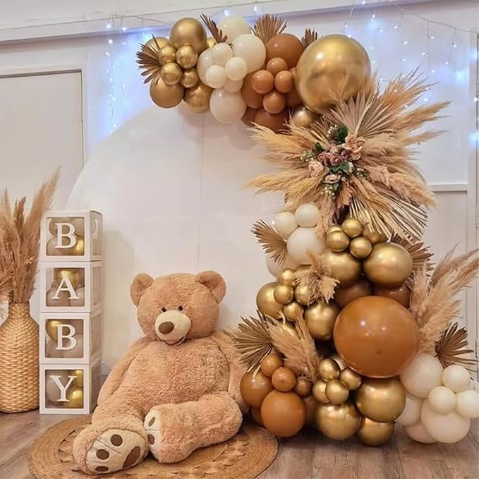 Balloons Brown and Gold, 60 Packs 12 Inch Retro Brown Cream Beige Balloon Sand - Image 3