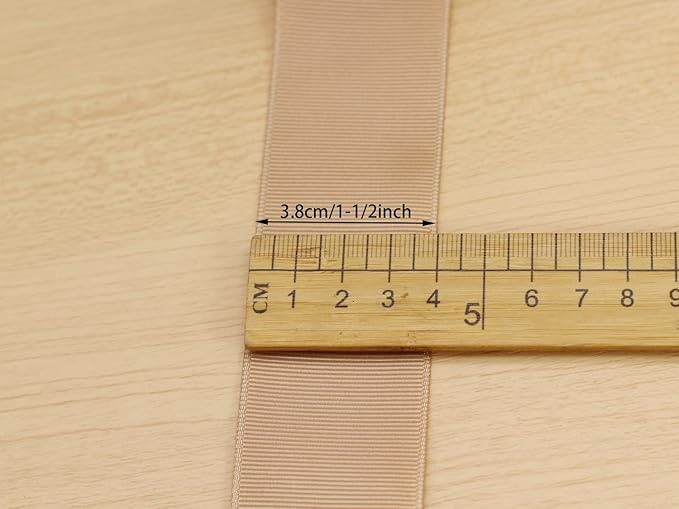 Jesep One Roll 50 Yards Khaki Soild Grosgrain Ribbon 1-1/2 inch Boutique Gift - Image 5