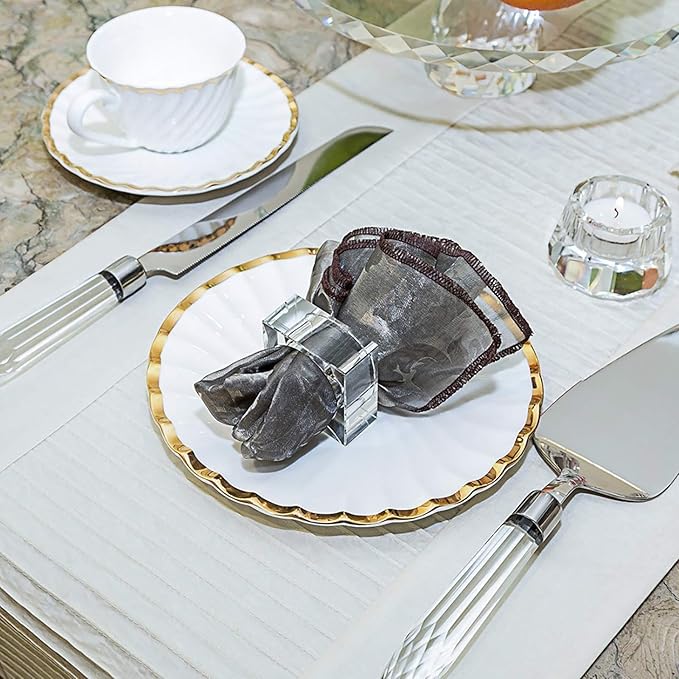 Crystal Napkin Holder Rings Square Design Christmas Decorations - Image 3
