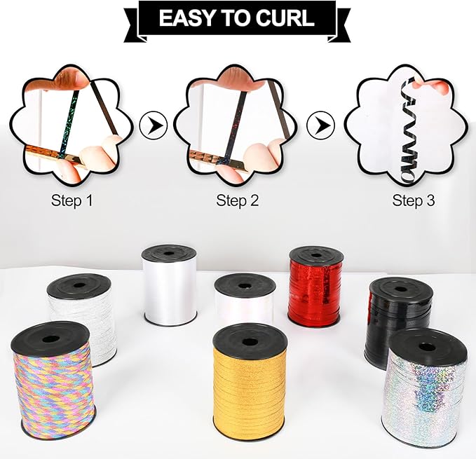 500 Yard Black Curling Ribbon, Thin Craft Balloon Ribbons String - Image 5