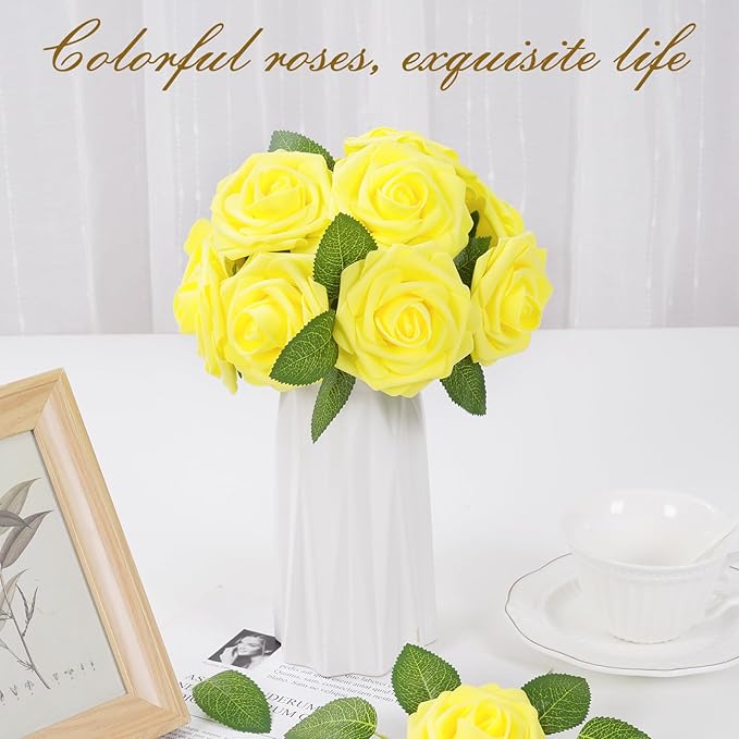 BLEUM CADE 16Pcs Artificial Flowers Fake Roses - Image 5
