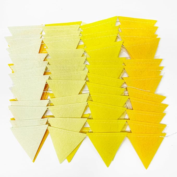 Yellow Party Decorations Ombre Yellow Felt Hanging Triangle Mini Bunting - Image 3