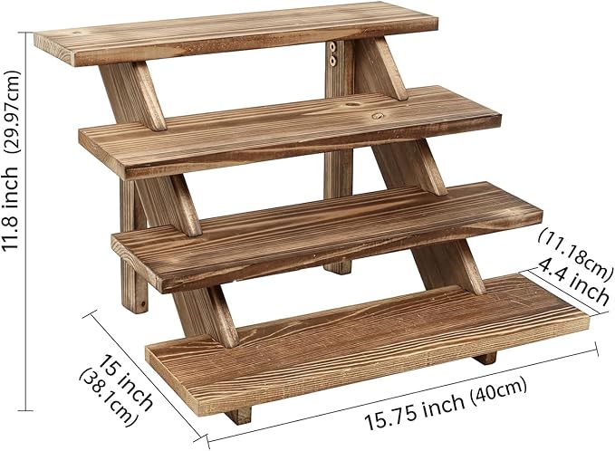 Swallowliving 2pcs Wooden Rustic Cupcake Stand - Image 4