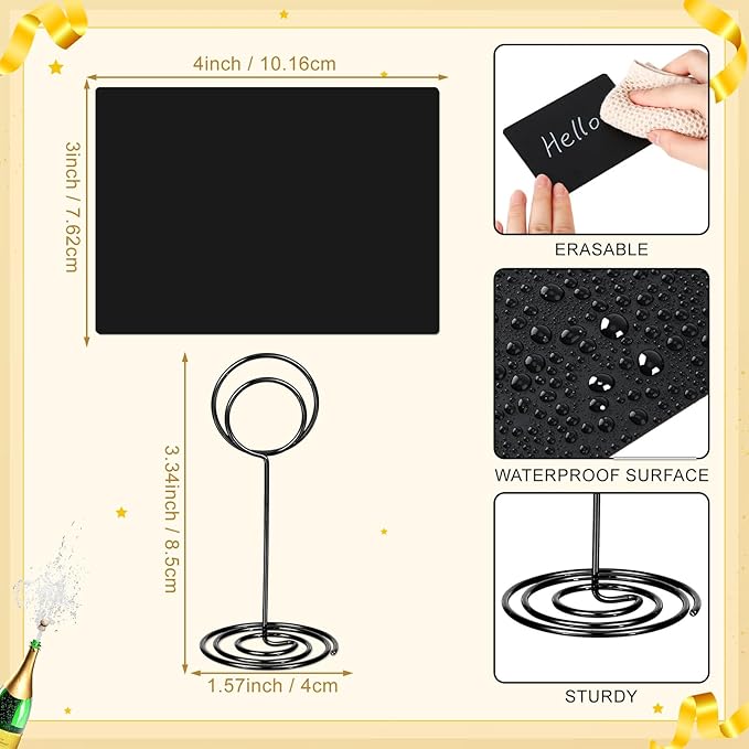 TecUnite 12 Pcs Mini Chalkboard Signs - Image 2