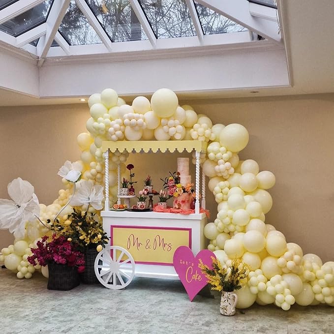 Bezente Pastel Yellow Latex Party Balloons - Image 9