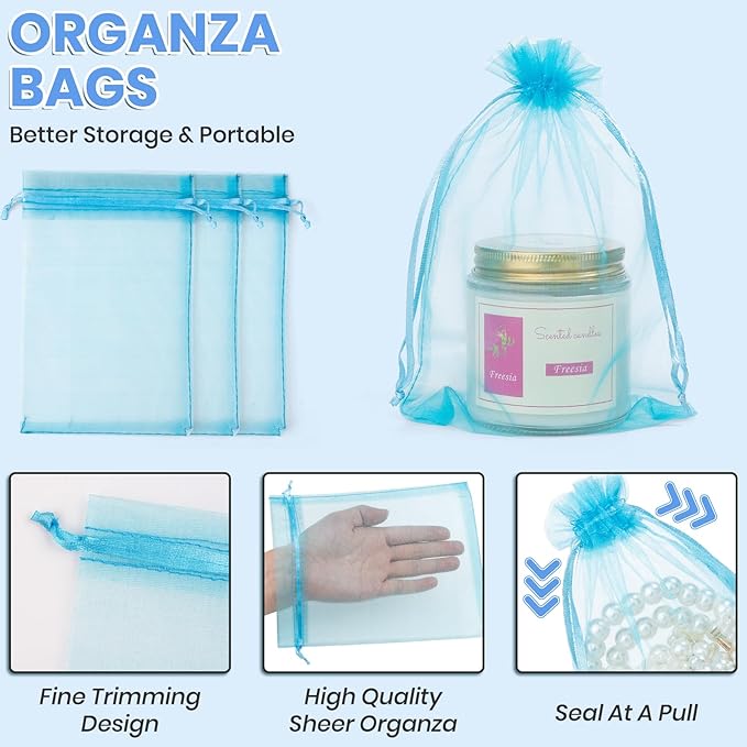 ANZNKU 100 Pack Organza Bags 4x6 Inch, Small Mesh Bag Drawstring Organza Gift - Image 3