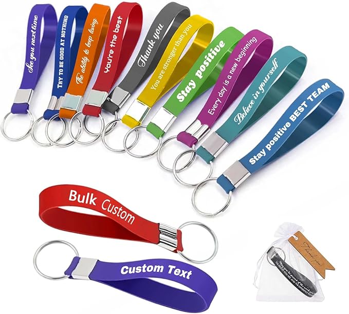 5/10/50/100 Bulk Custom Keychains Silicone Personalized Keychains Customized by BEXOAEDC