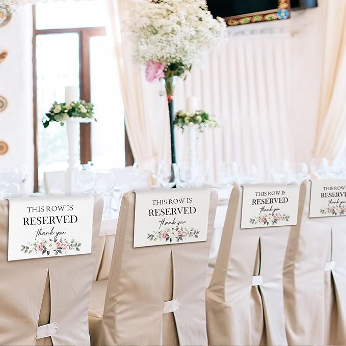 Reserved Seating Chair Signs, This Row Is Reserved Pew Cloths Seating - Image 4