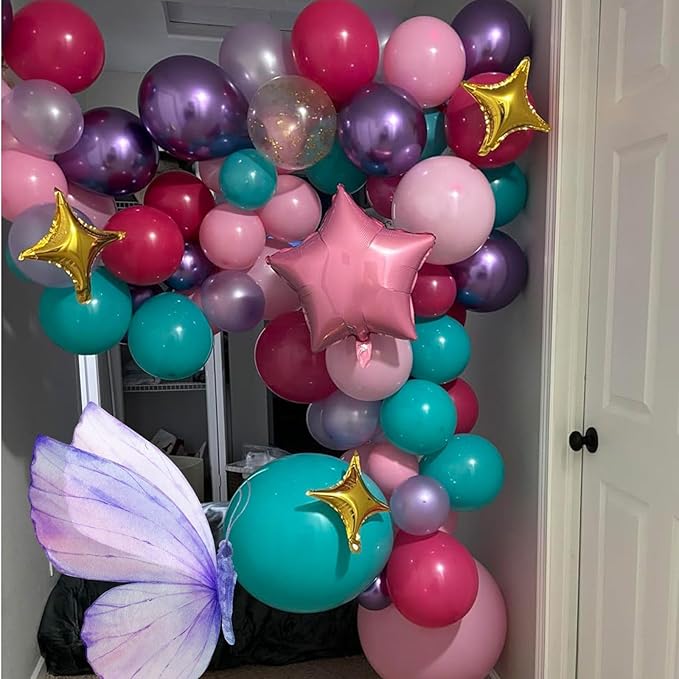 Metallic Chrome Purple Pearl Pink Maca Teal Blue Latex Balloons - Image 5