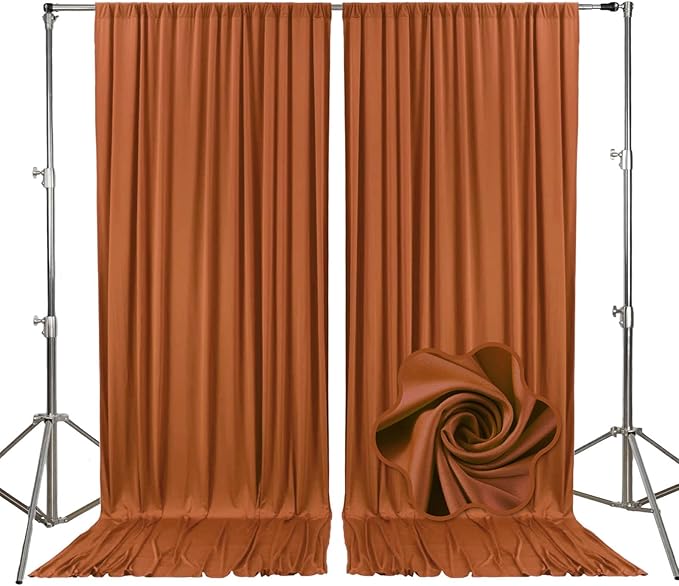 10ft x 10ft Dark Brown Backdrop Curtains by Tisspoms