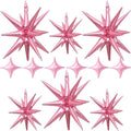 Pink Star Balloons 12pcs, 27/22 Inch Foil Star Explosion Balloons, Large Spike by Togvu