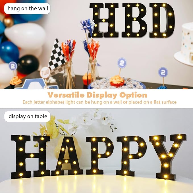 Led Marquee Letters, 8.58 Inch Black Light Up Letters, Small Led Letter Lights - Image 4