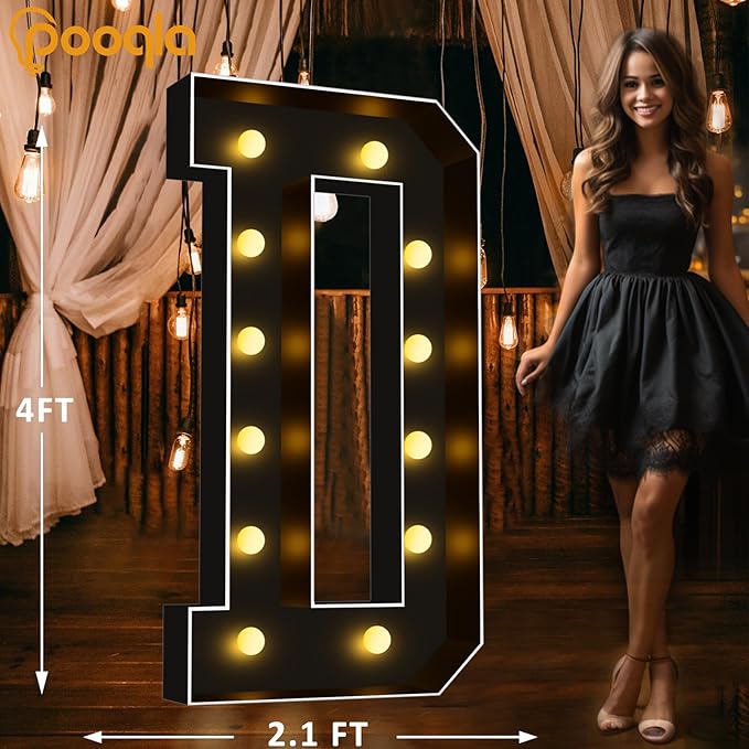 Pooqla 4 FT Marquee Light Up Letters, Giant Letter Sign Big Mosaic Letters - Image 5