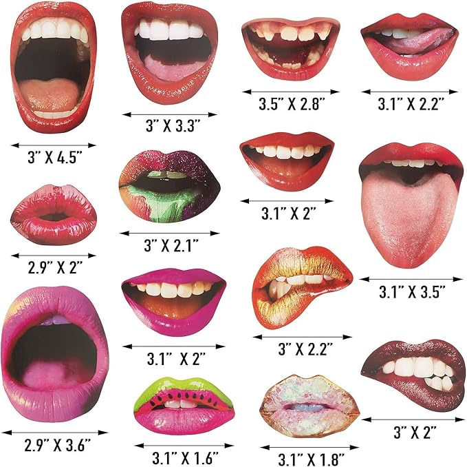 40pcs Party Photo Booth Props, Funny Lips Mouth Selfie Props Accessories - Image 2