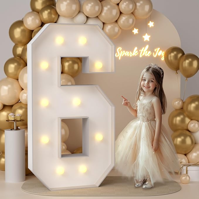 JoyMuse 4FT Marquee Numbers, Large Marquee Numbers 4 Feet Tall by Unknown