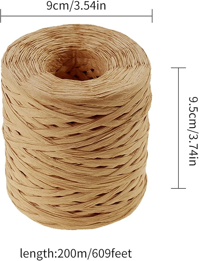 Creatrill 218 Yards Raffia Paper Craft Ribbon Packing Paper Twine, 1/4 Inch by - Image 2