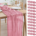 Asee'm 12pcs Cheesecloth Table Runner 120 Inches Long Pink Boho Gauze Cheese by Aseem