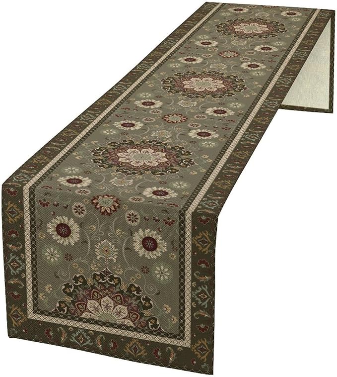 Vintage Paisley Floral Table Runner by Unknown