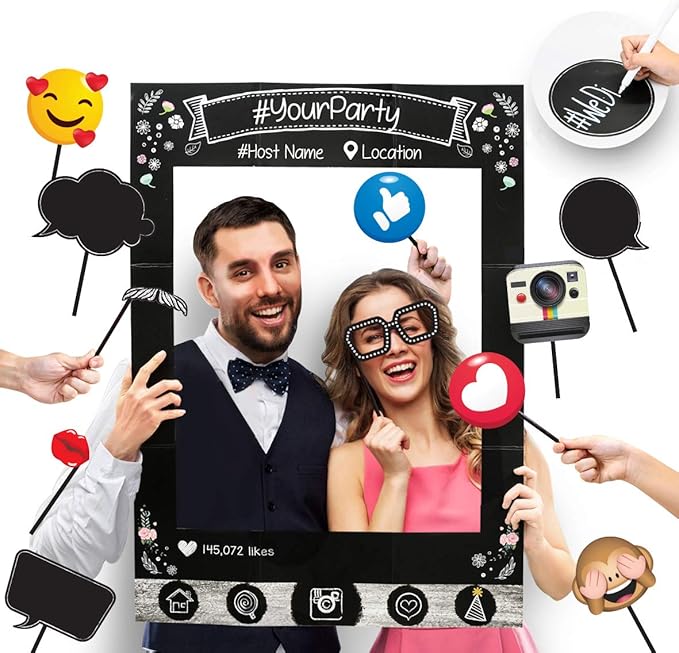 Insta-Themed Social Media Party Photo Booth Selfie Frame by GlitteryGarden