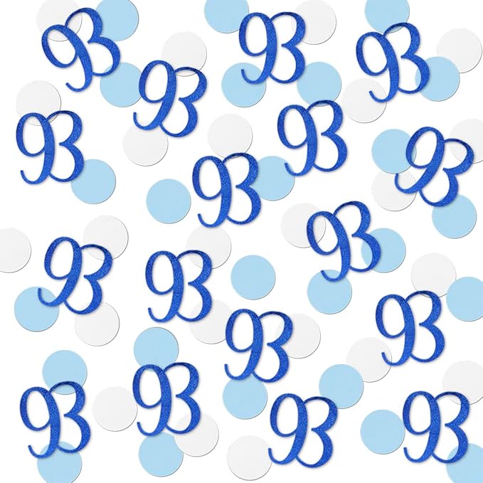 Blue Glitter 93 Confetti, 93rd Birthday Number Confetti by MAGJUCHE