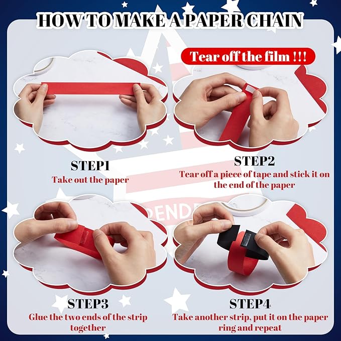 Lincia 600 Sheet Halloween Paper Chain Garland, Construction DIY Crafts Chain - Image 4