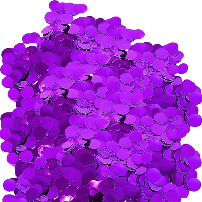 Purple Metallic Foil Confetti - 60g Shimmer Round Table Confetti by Xiksxitn