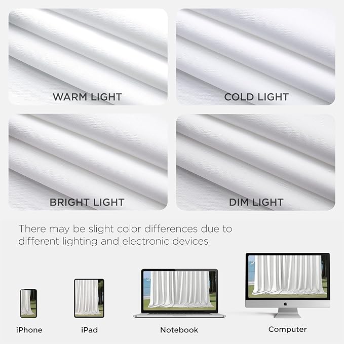 Joydeco White Curtains Backdrop - Image 7