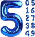 Big Mylar Navy Blue 5 Balloon 40 Inch, 5th Birthday Number Balloon Decorations by Upgesy
