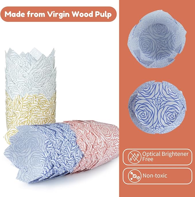 160pcs Tulip Paper Cupcake & Muffin Liners Oil Resistant - Image 4