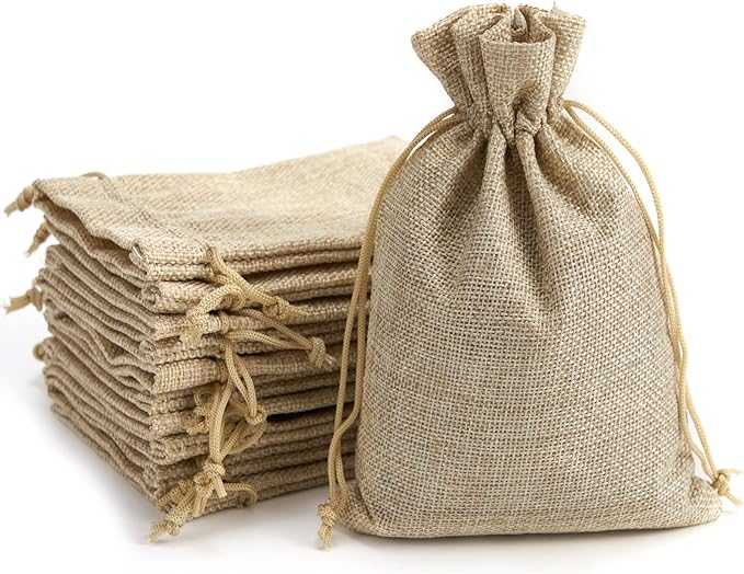 Tendwarm 20 Pcs 7.8x11.8 Inch Burlap Gift Bags - Image 3