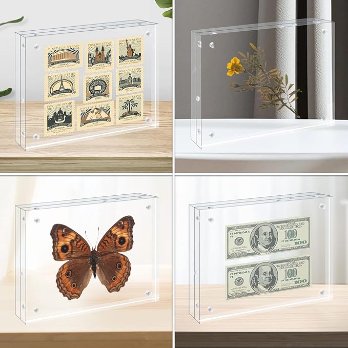 Egofine Acrylic Frames 4 Pack, 4x6 and 5x7 Combinations, 20mm Thicker Frameless - Image 7