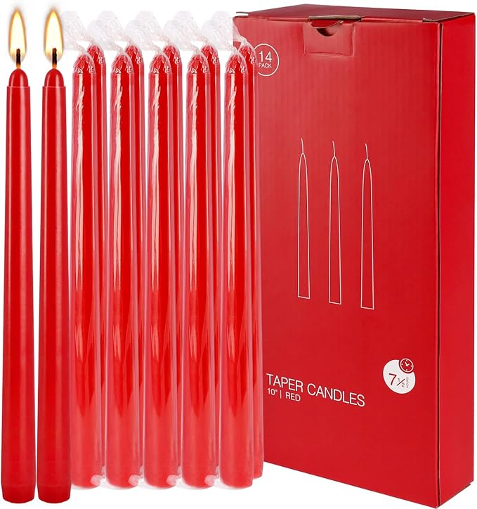 24 Pack Red Taper Candles, 7-8 Hours Burn Time, Smokeless and Dripless - Image 7