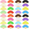 FEPITO 32 Pieces Handheld Paper Fan Paper Folding Fans by FEPITO