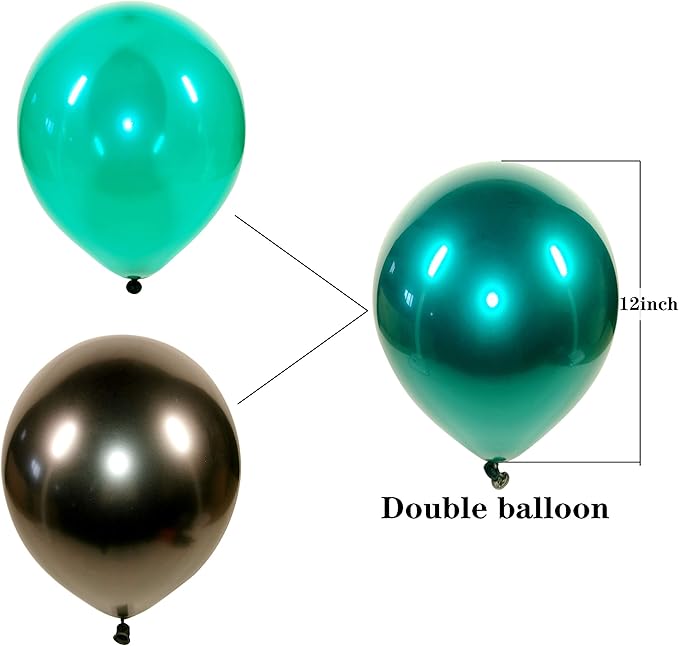 Emerald green balloons 50 pcs metallic green 12 inch chrome green balloons - Image 2