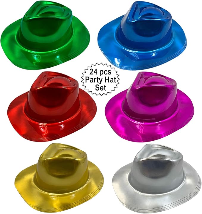 AnapoliZ Party Gangster Hats 24 pcs | New Year’s Celebration Hats | Metallic - Image 2