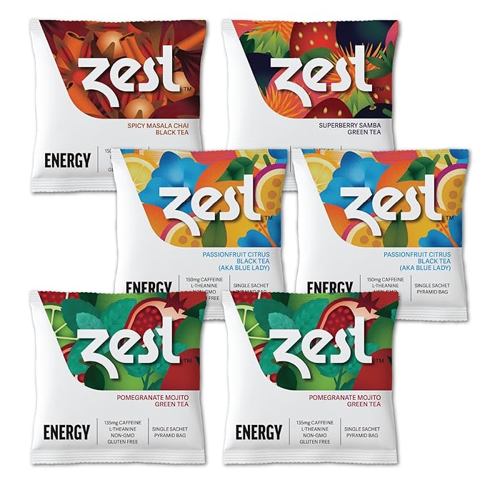 Zest 135-150mg High Caffeine Energy Leaf Blends by Zest
