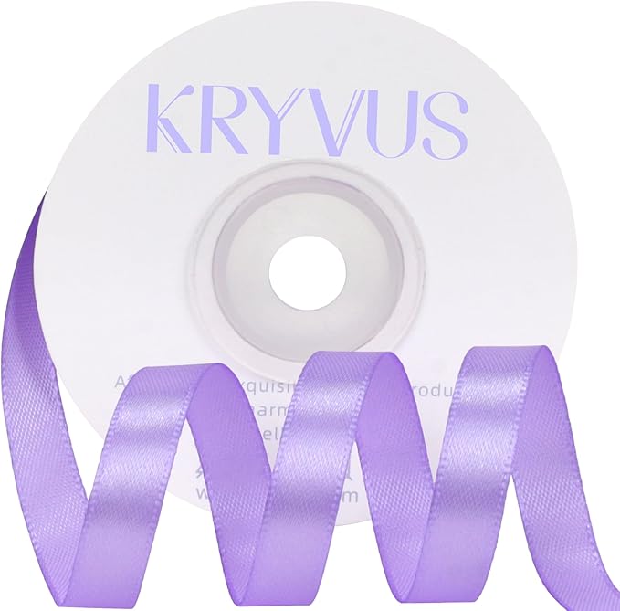 Light Purple Satin Ribbon 3/8 inch X Continuous 25 Yards, Single Face Polyester by Kryvusribbon